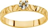 Children's Genuine White Topaz April Birthstone Ring