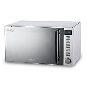 Hinari HMW040 20L, 800W Twin Shelf Easitronic Microwave - Black & Mirror Door