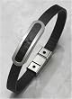 J-Steel by Fyn Studios (TM) Black Moroccan Leather Bracelet and Stainless-Steel Bracelet JSF-843332001228