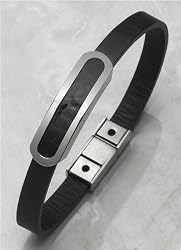 J-Steel by Fyn Studios (TM) Black Moroccan Leather Bracelet and Stainless-Steel Bracelet JSF-843332001228