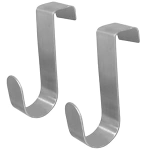 Lot 2 Porte Torchon Serviette Crochets de Porte Design Inox