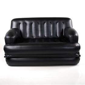Smart Air Beds 5 x 1 EZ Super FULL Size Inflatable Sofa Bed (Black) (54" WIDE)