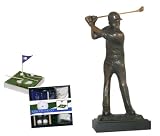 Bronze Golf Statue & Golf On-the-Go Desktop Kit Gift Set