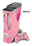 Skin Decal Cover for Xbox 360 Console + two Xbox 360 Controllers - Pink Rays