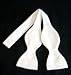MENS 100% SILK WHITE BOW TIE SELF TIE