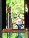 Chaney Instrument Galileo Thermometer with Glass Ball Barometer