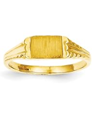 14k Childs Diamond-Cut Signet Ring