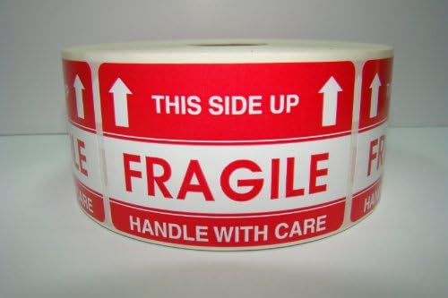 1 Roll of 250 2x3 FRAGILE This Side up Shipping Mailing Labels Stickers
