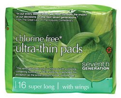 Seventh Generation Chlorine Free Ultra-Thin Pads Super Long With Wings -- 16 Pads