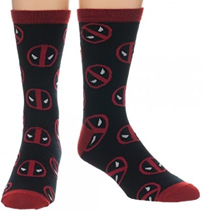 Deadpool Toss Logo All Over Print Crew Socks