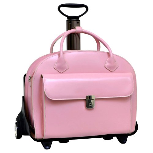 McKleinUSA GLEN ELLYN 94369 Pink Leather Detachable-Wheeled Women's Case