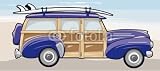 Wallmonkeys Peel and Stick Wall Decals - Surfer Station Wagon - Removable Graphic