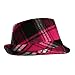 41LrJ1akkhL. AA75  HOT PINK WILD PLAID WOOL FELT FEDORA HAT
