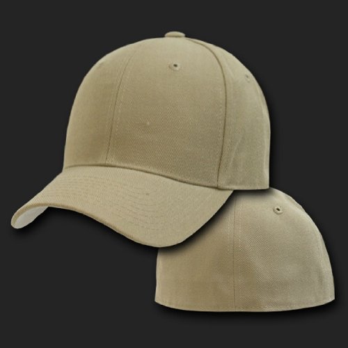 KHAKI TAN SIZE 7 5 8 FITTED BASEBALL CAP HAT CAPS HATS