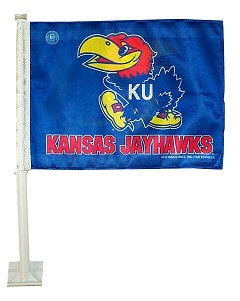 KANSAS JAYHAWKS Double Sided Car Flag