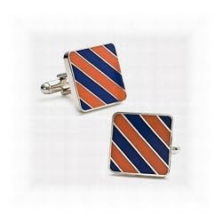 Orange Blue Repp Stripe Cufflinks