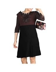 Round Neck Chiffon/Cotton Crystal Crystals  Dress