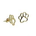 Paw Print Earrings 18k Yellow Gold Paws for Dog Lovers and Cat Lovers By Ashley & Co. Paw Print Jewelry
