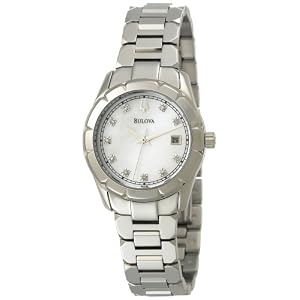 Bulova Ladies 96P101 Diamond Accented Calendar Watch