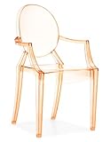 Zuo Modern Furniture Design Anime Acrylic Chair Transparent Orange Acrylic  ....