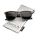 zeroUV Classic Eyewear 80's Retro Large Horn Rimmed Style Sunglasses (Tortoise/Brown)