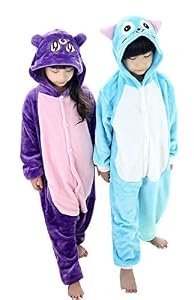 Tjia Winter Kid Cosplay Flannel Cat Animal Pajamas (XXS (37