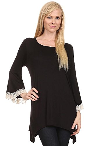 ColorMC Women's Plus Paisley Aztec Chevron Print Knit Tunic Sleeve Top