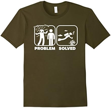 Men's Problem Solved - Go Scuba - Scuba Diving T-Shirt XL Olive