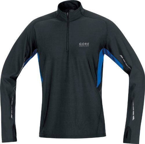 GORE RUNNING WEAR Herren THERMO Shirt MYTHOS, black/azur blue, XXL Preisvergleich
