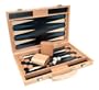 CHH 3039M Blue and Beech Wooden Backgammon