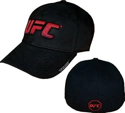 UFC Ultimate Fighting Championship Black Flex-Twill Hat with Red Logo