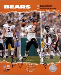 Bears, Chicago (Brian Urlacher, Rex Grossman, Mushin Muhammad) Autographed/Hand Signed 8x10 Photo By