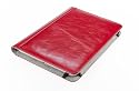 M-Edge GO! Genuine Leather Kindle Jacket with Hinge (Fits 6" Display, Latest Generation Kindle), Marbled Red