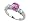 2.03 cttw Engagement Ring With 6 Genuine Diamonds And Created Round Pink Sapphire in 925 Sterling Silver Size 5