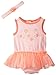 Calvin Klein Baby-Girls Newborn Peach Print Sunsuit with Headband
