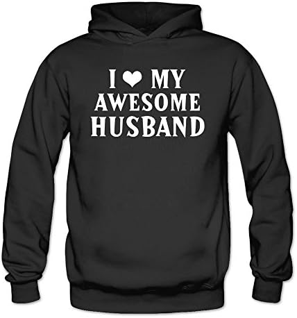 Women's I Love My Awesome Husband Couple Black M Hoodies