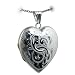 British Jewellery Workshops Silver 30x28mm engraved heart shaped Locket with Curb chain