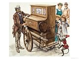 Organ Grinder and Monkey Art Giclee Poster Print by Peter Jackson, 24x18