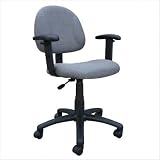 Adjustable Deluxe Fabric Posture Chair with Height Arms Fabric and Color: Burgundy Tweed