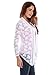 VESSOS Women Cardigans Open Front See Through Flower Printed Draped Shawl Cardigan