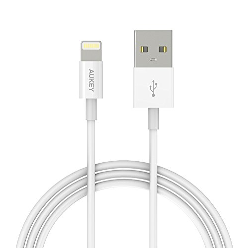 Aukey 【Apple MFI認証】 Lightningケーブル ライトニングUSBケーブル 1.0m iPhone 6 Plus/6/5、iPad Air、iPad mini等対応 (ホワイト)CB-D20