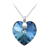 Sterling Silver Bermuda Blue Swarovski Crystallized Elements Heart Pendant, 18 41LrtVC99yL. SL160 Sterling Silver Bermuda Blue Swarovski Crystallized Elements Heart Pendant, 18