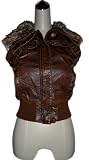Faux Leather Vest with Fur Collar Lining