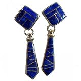 Marque Drop Lapis Lazuli Sterling Silver Earrings