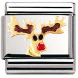 Nomination Composable Classic CHRISTMAS Edelstahl, Email und 18K-Gold (Rentier) 030225 Preisvergleich