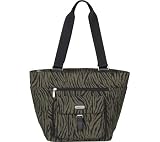 baggallini Women's TTZ484 Town Tote,Dark Olive Zebra