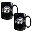 Milwaukee Brewers 2pc Black Ceramic Mug Set - Primary Logo MLB Baseball