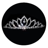 Bling Jewelry Designer Inspired White Gold-Plated Crystal Drop Crown Bridal Tiara