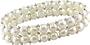6.5-7mm Cultured Pearl Double-Strand Elastic Bracelet w/Sterling Silver Beads