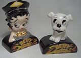 Betty Boop Biker Betty & Pudgy Salt and Pepper Shakers Set